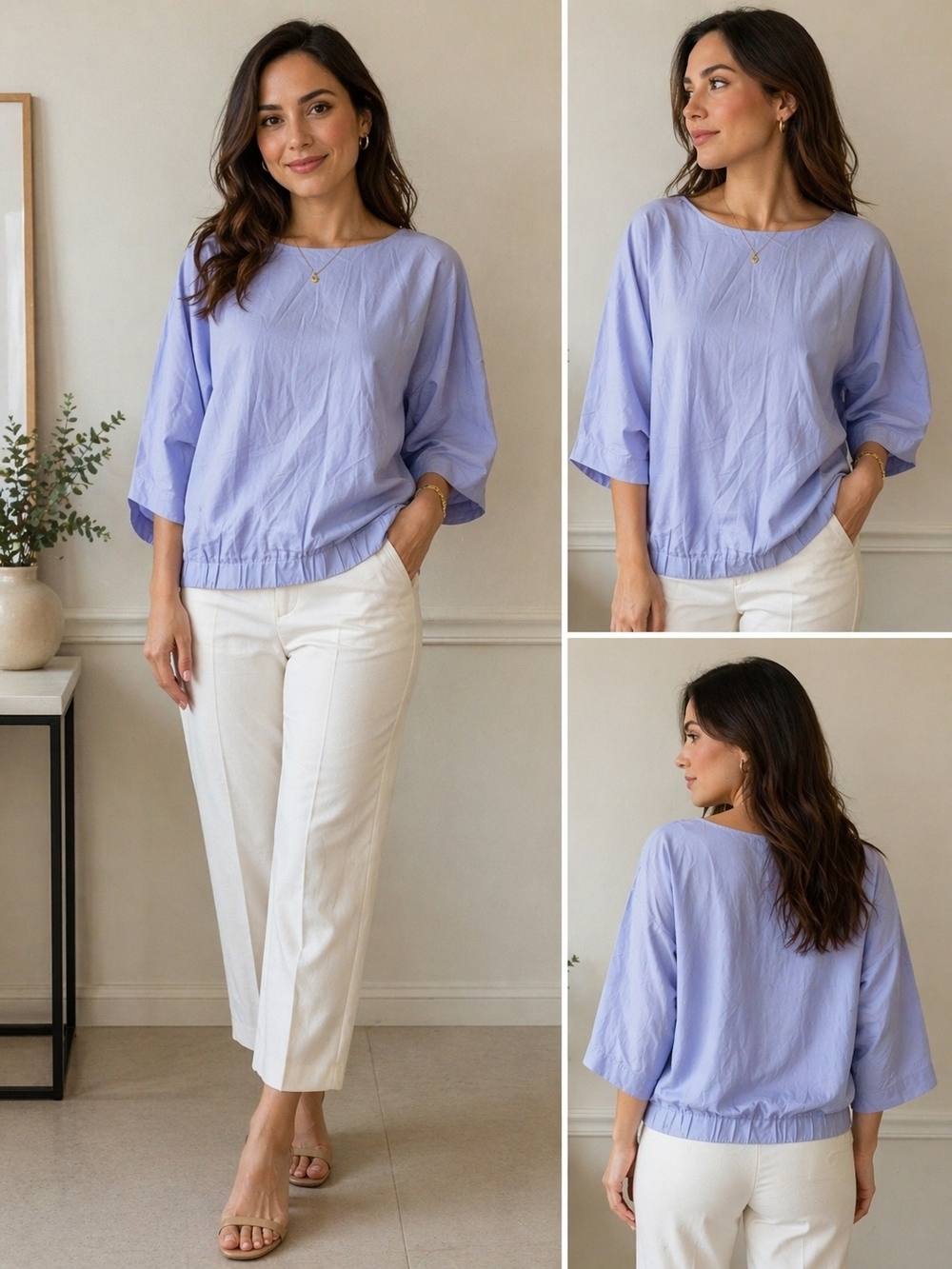 Prologue Pale Lavender Boatneck Dolman Blouse